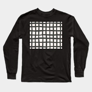 Charcoal and Cream check Long Sleeve T-Shirt